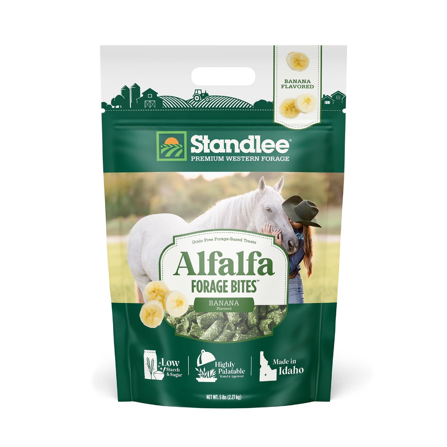 standlee Premium Western Forage Alfalfa Forage Bites, 5 Lb Bag (Banana)