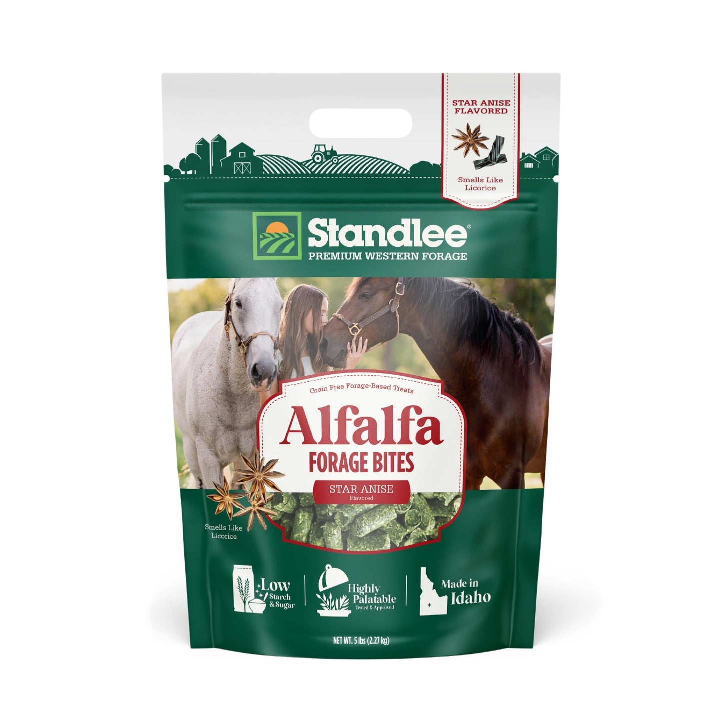 standlee Premium Western Forage Alfalfa Forage Bites, 5 Lb Bag (Banana)