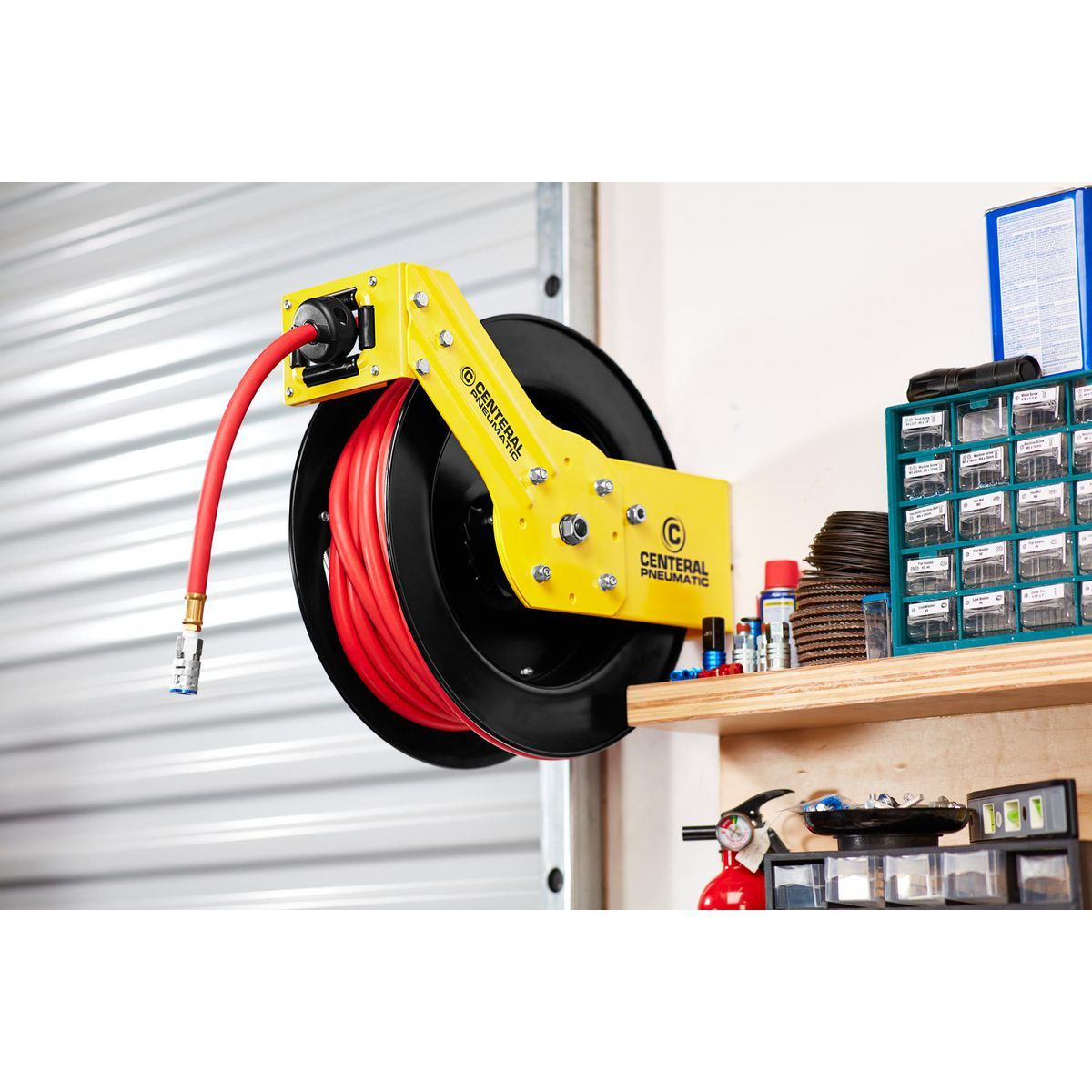 CENTRAL PNEUMATIC 3/8 in. x 50 Ft. Retractable Hose Reel