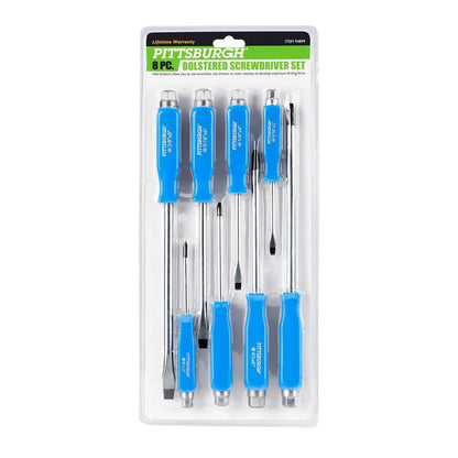 PITTSBURGH Bolstered Screwdriver Set, 8 Piece