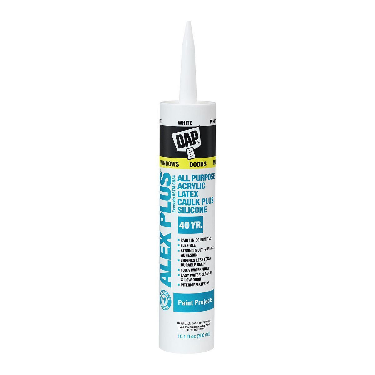 DAP ALEX PLUS Acrylic Latex Plus Silicone White Caulk