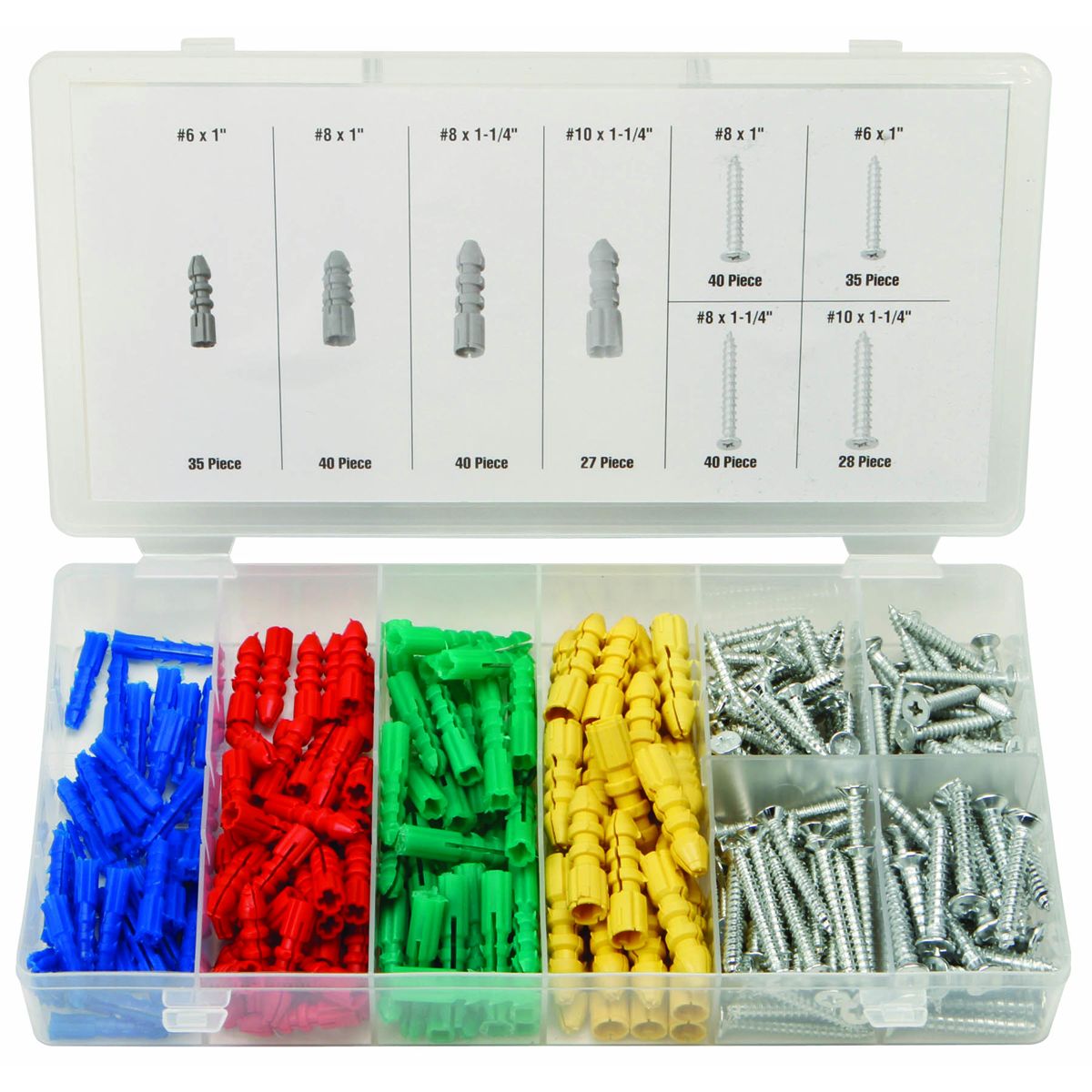 STOREHOUSE Metal Screw and Anchor Assortment Set, 285 Piece