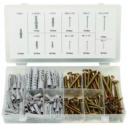 STOREHOUSE Anchors and Screws for Wood, 206 Piece