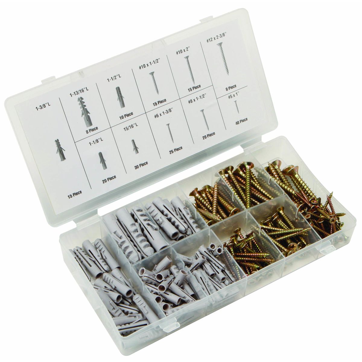 STOREHOUSE Anchors and Screws for Wood, 206 Piece